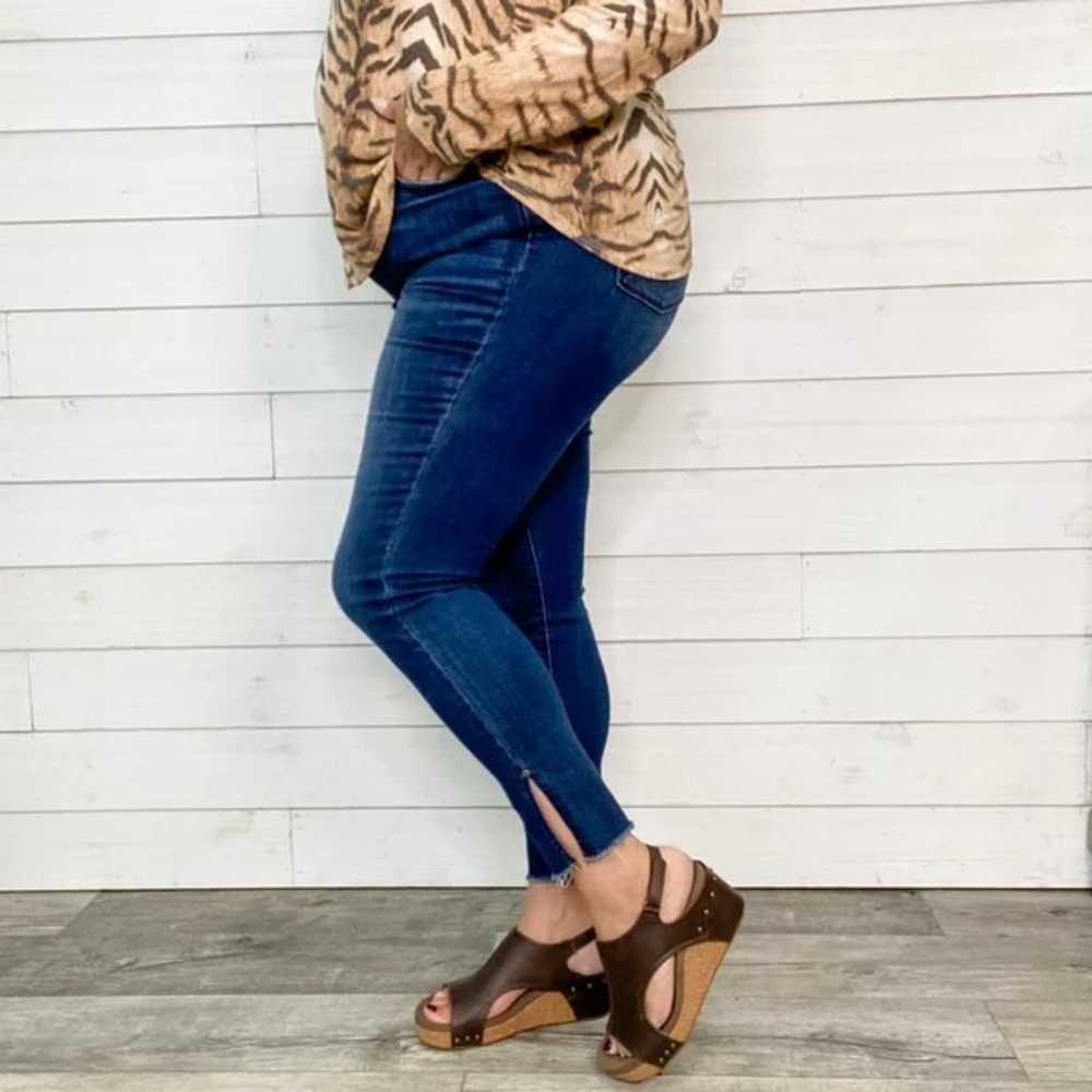 Judy Blue Plus Skinny‎ Fit Raw Hem Jeans 18W Dark Wash